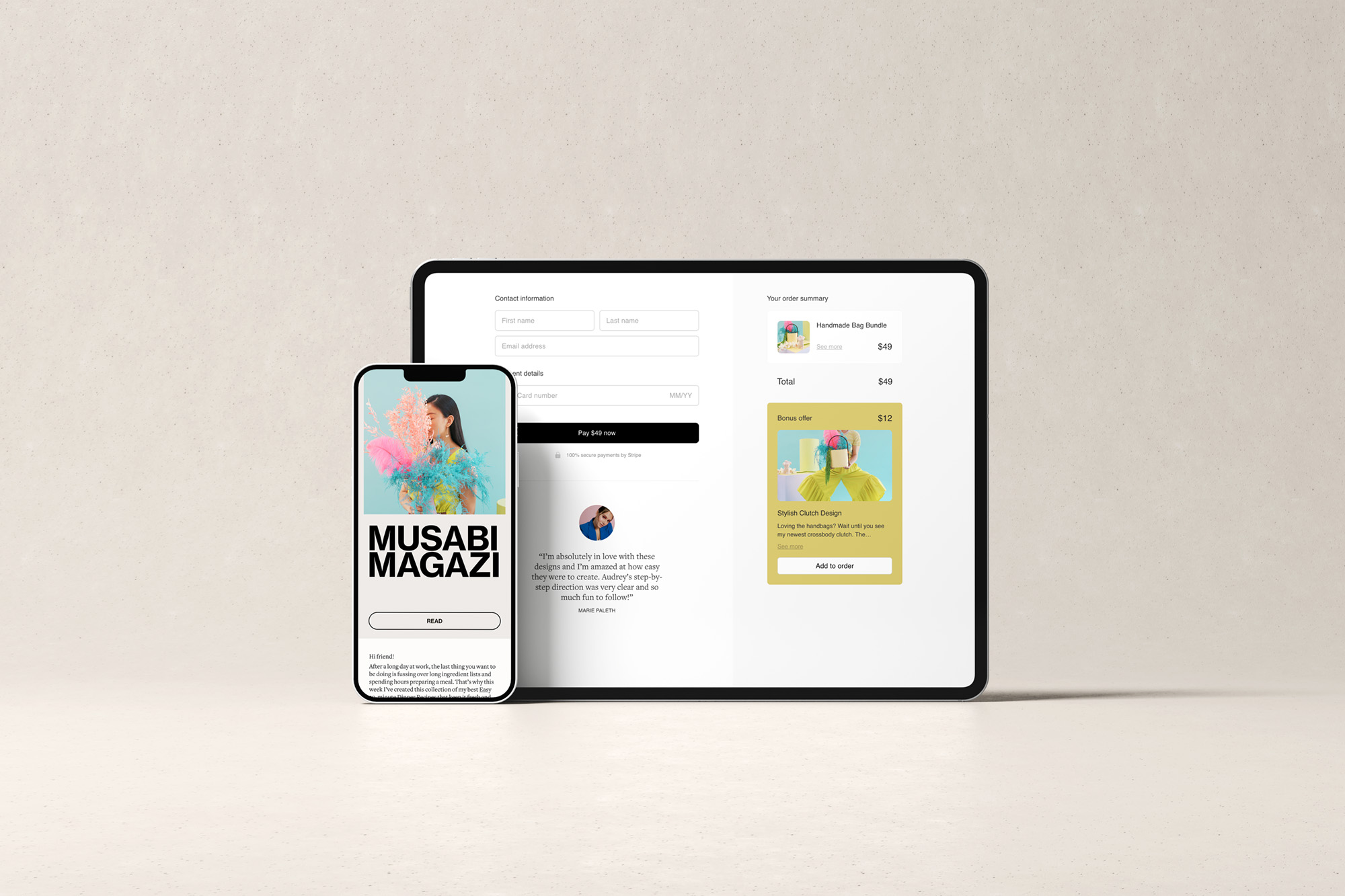 Flodesk marketing platform template example