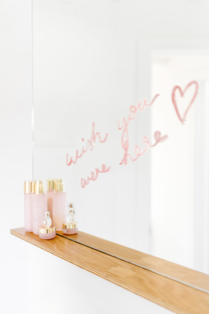 28 Ways to Date Yourself. wish you were here written in lipstick on mirror