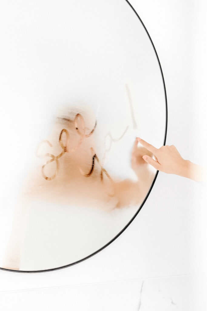 date yourself: love note on mirror