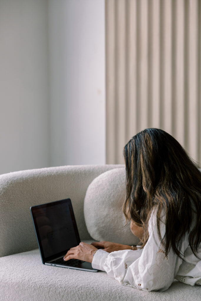 woman editing a video